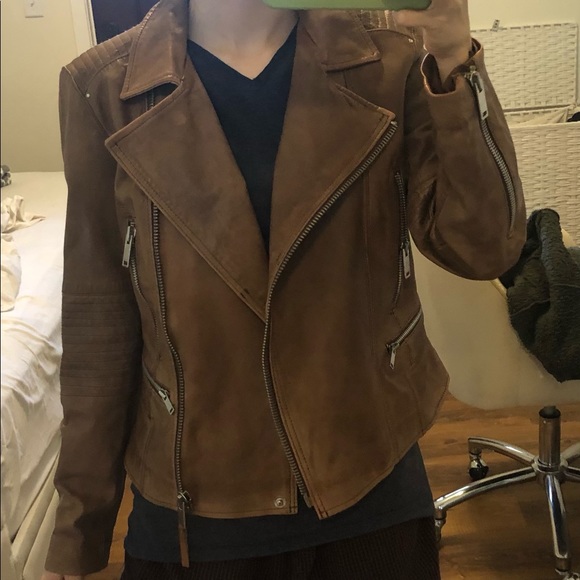 brown mango real leather jacket - Picture 16 of 16